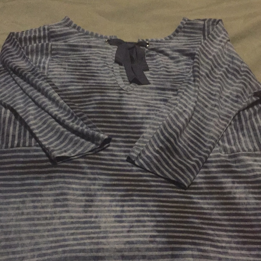 lane Bryant blue striped top